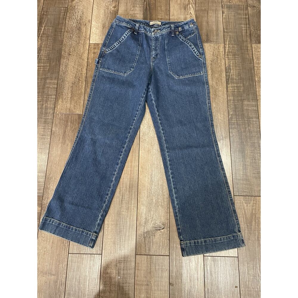 Y2K i.e. Relaxed 100% Denim Wide Leg Mid Rise Carpenter Jeans 10 Grunge Western
